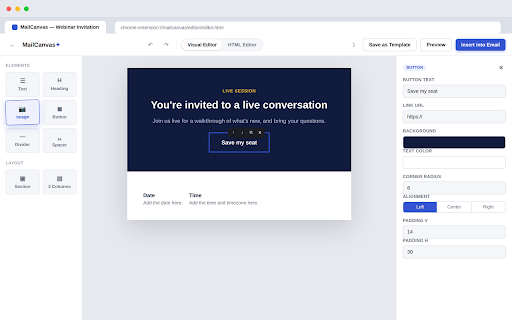 MailCanvas — Drag & Drop HTML Email Template Builder screenshot