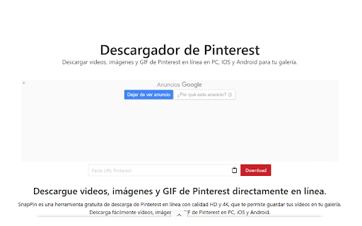 Descargar Videos de Pinterest Gratis Sin Marca de Agua screenshot