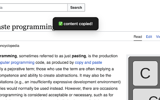 Copy Main Content screenshot