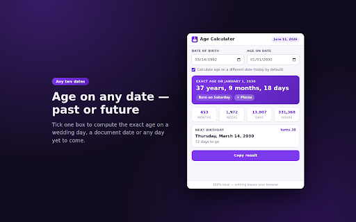 Age Calculator - Exact Age by Date of Birth screenshot