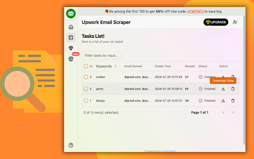 Upwork Email Scraper screenshot
