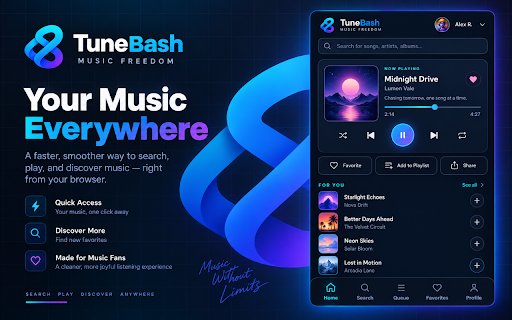 Free Music Player & Song Search – TuneBash screenshot