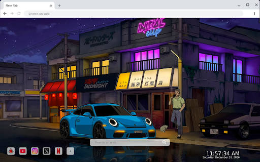 Porsche 911 GT3 Night Street Live Wallpaper screenshot