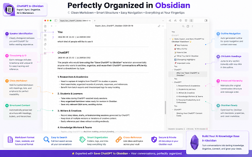 Save ChatGPT to Obsidian markdown file screenshot