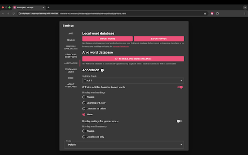asbplayer: Language-learning with subtitles screenshot