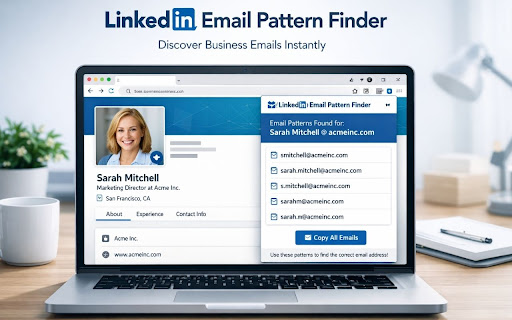 LinkedIn Email Pattern Finder screenshot
