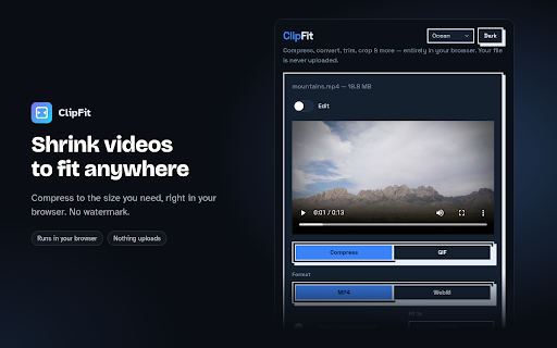 Compress Video — Trim, Crop & GIF | ClipFit screenshot