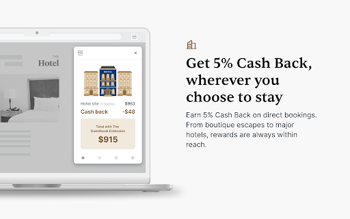 The Guestbook Extension: Cash Back on Hotels screenshot