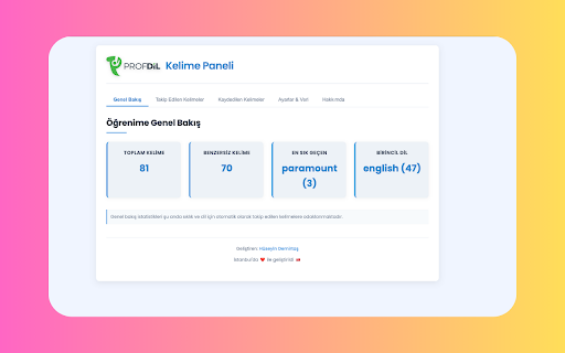 Profdil Kelime Takibi screenshot
