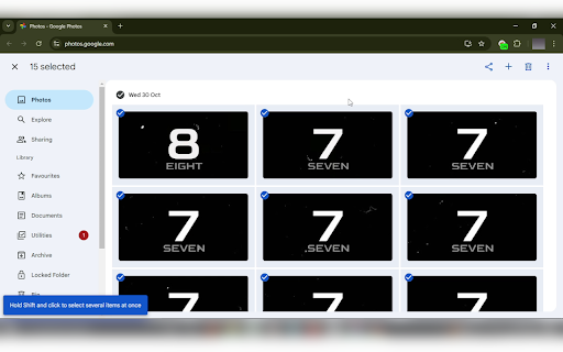Bulk Select Google Photos screenshot