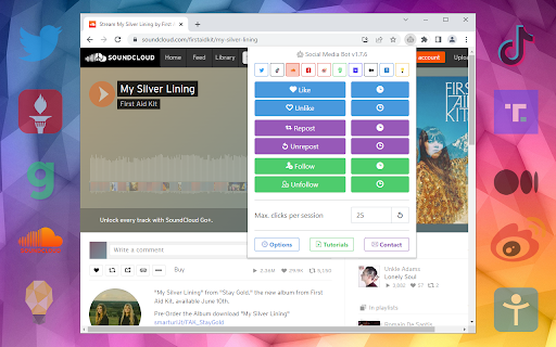 Social Media Bot. Auto Clicker Growbot. screenshot