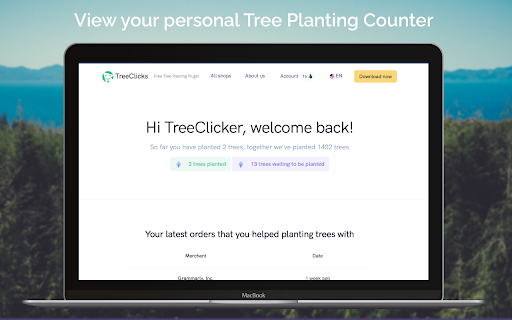 TreeClicks - Plant Trees while Shopping screenshot