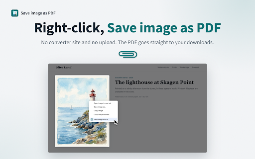 Save image as PDF — Converter for Print & Email Attachments screenshot