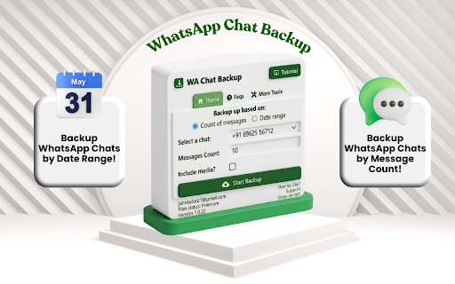 WA Chat Backup - Download WhatsApp chat history in HTML, CSV, EXCEL & JSON screenshot