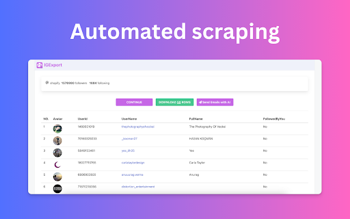 IGExport - Follower & Following Export for Ins screenshot
