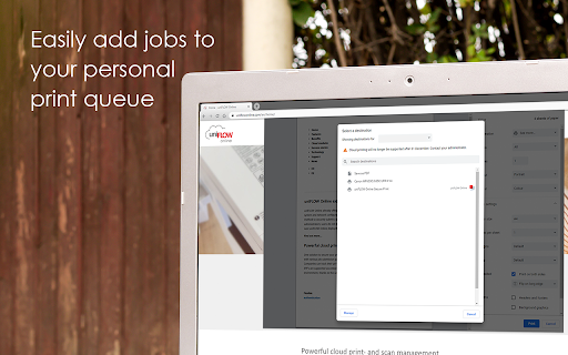 uniFLOW Online screenshot