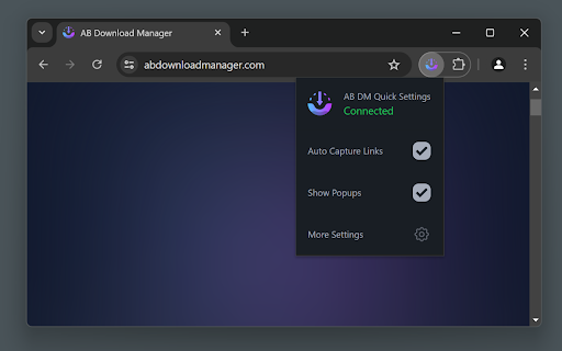 AB Download Manager Browser Integration screenshot