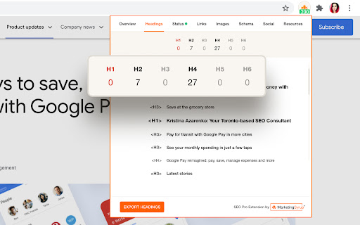 SEO Pro Extension screenshot