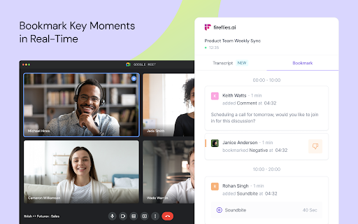 Fireflies: AI meeting notes screenshot