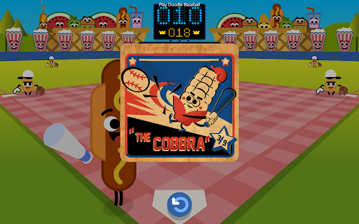 Doodle Baseball Google Chrome Baseball Game screenshot