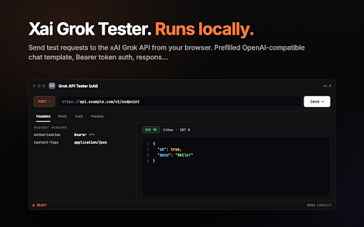 Grok API Tester - Test xAI Chat Completions Requests screenshot