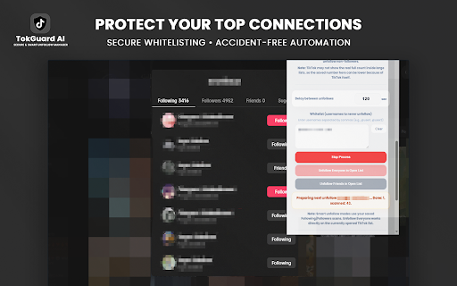 TokGuard AI for TikTok - Smart Unfollow Manager screenshot