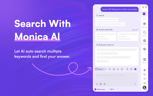 Monica: All-In-One AI Assist & Smartest  AI Agent screenshot