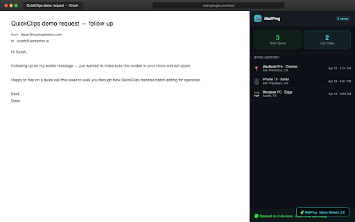 MailPing - Gmail Tracker & Follow-Ups screenshot