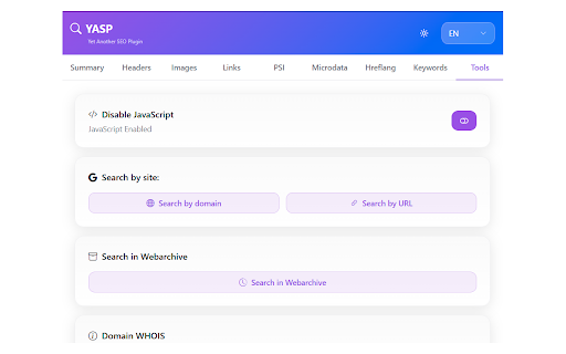 YASP - Yet Another SEO Plugin screenshot