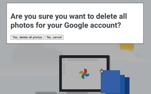 Delete All Google Photos Chrome Extension screenshot