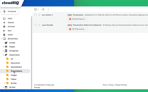 Sort Gmail Inbox by cloudHQ screenshot