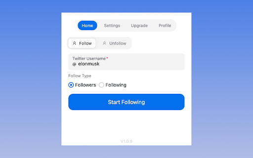 Twitter Auto Follower - Auto Follow / Unfollow screenshot