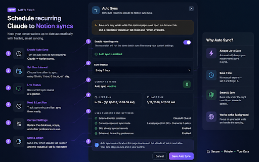 Save Claude AI to Notion screenshot
