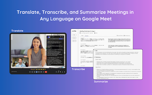 Google Meet Translation and AI Note Taker screenshot