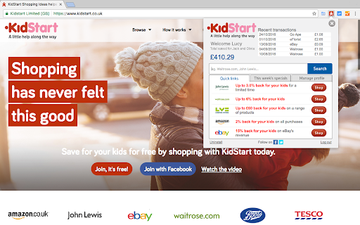 KidStart Savings Prompt screenshot