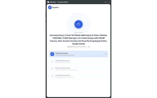 BuyWise - AI Purchase Research Advisor screenshot