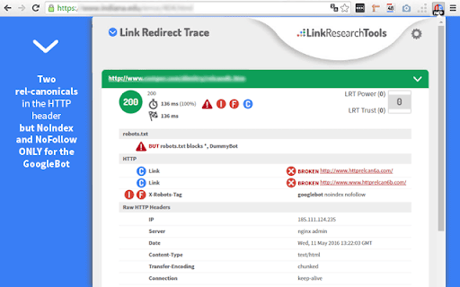 Link Redirect Trace screenshot