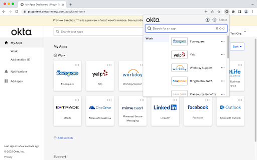Okta Browser Plugin screenshot