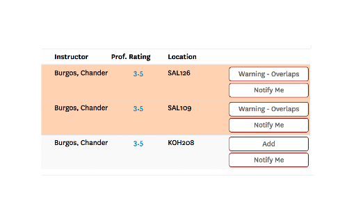 USC Schedule Helper screenshot
