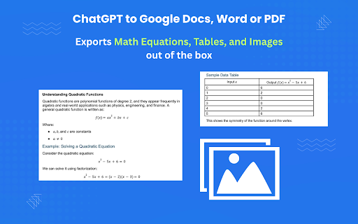 ChatGPT to Google Docs, Word or PDF screenshot