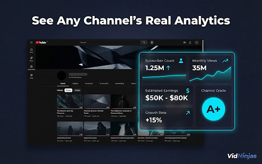 VidNinjas — YouTube Analytics & AI Creator Tools screenshot