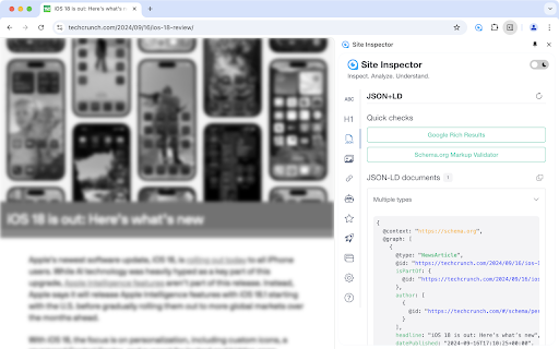 Site Inspector screenshot