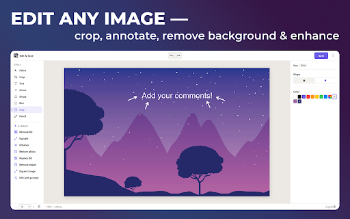 Save Image as Type — JPG PNG WebP PDF, Resize & Remove Background screenshot