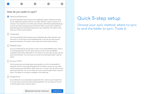 floccus bookmarks sync screenshot