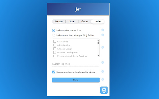 Jet — LinkedIn Smart Inviter screenshot