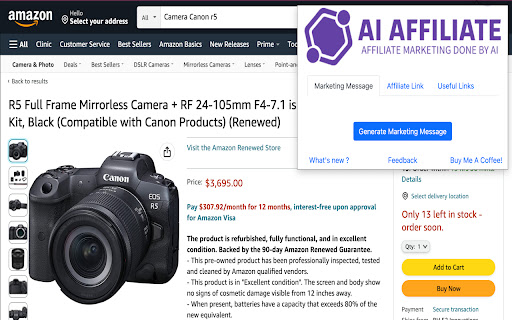 AI Amazon Affiliate Powered With Chat GPT screenshot