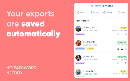 Follower Exporter screenshot