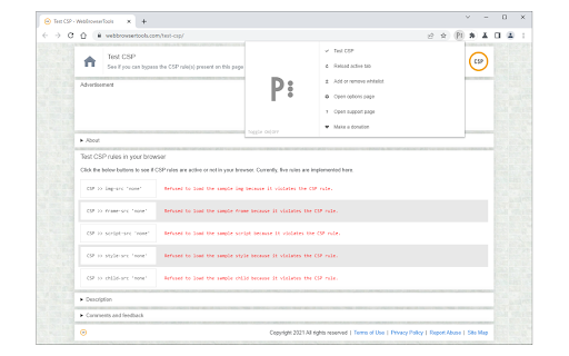 Allow CSP: Content-Security-Policy screenshot