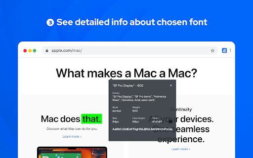 What font - font finder screenshot