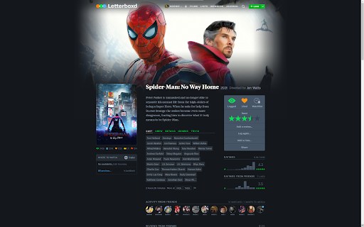Letterboxd Hours and Minutes screenshot